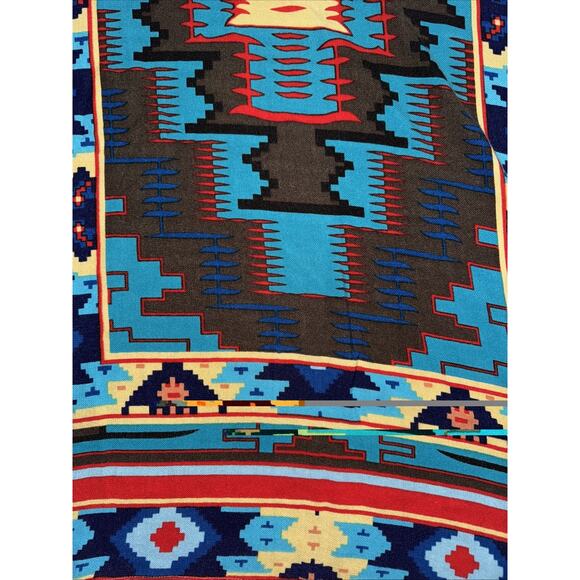 Southwestern Aztec Print Throw Shawl Blanket Scarf Boho Western Style - Picture 3 of 4